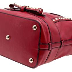 Pre Owned Valentino Red Leather Rockstud Bow Satchel