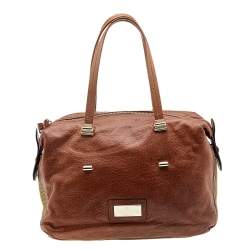 Pre Owned Valentino Brown Leather Pixel Metal-Chainmail Satchel