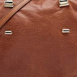 Pre Owned Valentino Brown Leather Pixel Metal-Chainmail Satchel