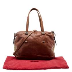 Pre Owned Valentino Brown Leather Pixel Metal-Chainmail Satchel
