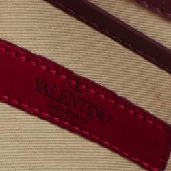 Pre Owned حقيبة كلتش فا فا فوم روكستد جلد أحمر بسلسلة 