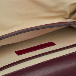 Pre Owned حقيبة كلتش فا فا فوم روكستد جلد أحمر بسلسلة 