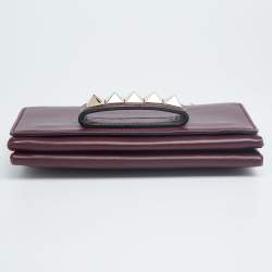 Pre Owned حقيبة كلتش فا فا فوم روكستد جلد أحمر بسلسلة 