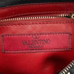 Valentino Black Leather VLTN Rockstud Belt Bag