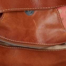 Pre Owned Valentino Multicolor Polka/Floral Embellished Fabric and Leather VLogo Flap Hobo