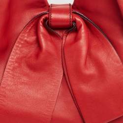 Pre Owned Valentino Red Leather 360 Bow Hobo