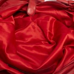 Pre Owned Valentino Red Leather 360 Bow Hobo