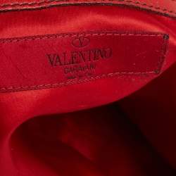 Pre Owned Valentino Red Leather 360 Bow Hobo
