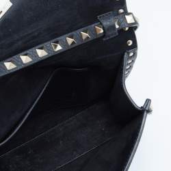 Pre Owned Valentino Black Leather Rockstud Crossbody Bag