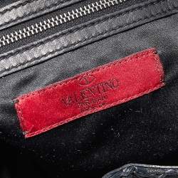 Valentino Black Nylon, Straw and Leather Hobo