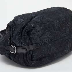 Valentino Black Nylon, Straw and Leather Hobo