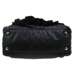 Pre Owned Valentino Black Leather Petale Rose Dome Bag