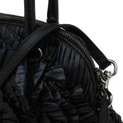 Pre Owned Valentino Black Leather Petale Rose Dome Bag