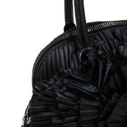 Pre Owned Valentino Black Leather Petale Rose Dome Bag