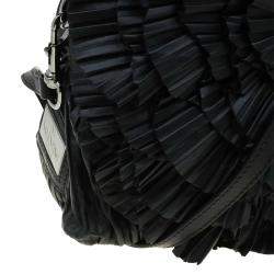 Pre Owned Valentino Black Leather Petale Rose Dome Bag
