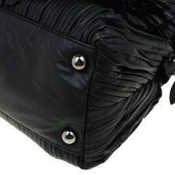 Pre Owned Valentino Black Leather Petale Rose Dome Bag