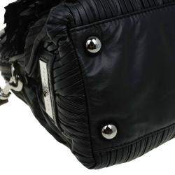 Pre Owned Valentino Black Leather Petale Rose Dome Bag