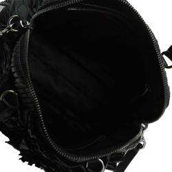 Pre Owned Valentino Black Leather Petale Rose Dome Bag