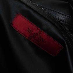 Pre Owned Valentino Black Leather Petale Rose Dome Bag