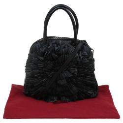 Pre Owned Valentino Black Leather Petale Rose Dome Bag