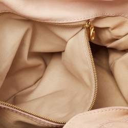 Pre Owned Valentino Beige Leather Embellished V Logo Satchel