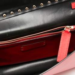 Pre Owned حقيبة كلتش للمعصم  كلتش فالنتينو  جلد أحمر مرصع روكستد