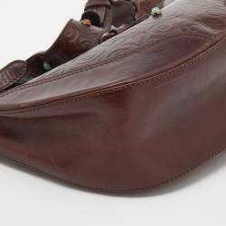 Pre Owned حقيبة هوبو فالنتينو كاتش جلد بني شكل حرف في 