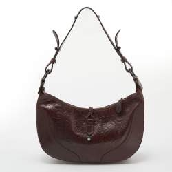 Pre Owned حقيبة هوبو فالنتينو كاتش جلد بني شكل حرف في 