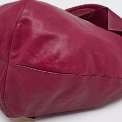 Pre Owned Valentino Burgundy Leather Folie Bow Hobo