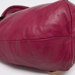 Pre Owned Valentino Burgundy Leather Folie Bow Hobo