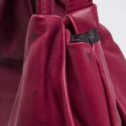 Pre Owned Valentino Burgundy Leather Folie Bow Hobo