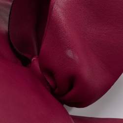 Pre Owned Valentino Burgundy Leather Folie Bow Hobo