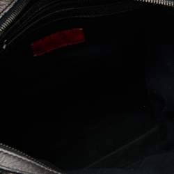 Valentino Metallic Grey Leather Maison Pintucked Shopper Tote