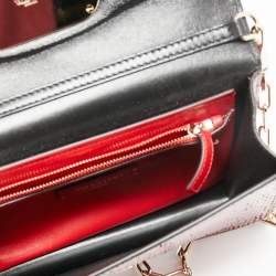 Pre Owned Valentino Red Python VLogo Flap Chain Shoulder Bag