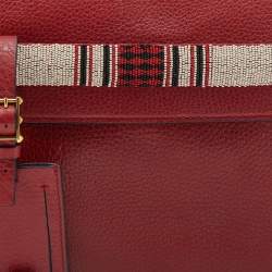 Pre Owned Valentino Red Leather My Rockstud Top Handle Bag