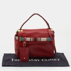Pre Owned Valentino Red Leather My Rockstud Top Handle Bag