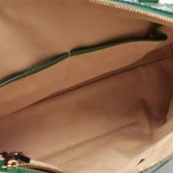 Pre Owned Valentino Green Patent Leather Front Pocket Satchel