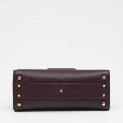 Pre Owned Valentino Burgundy Leather Small VSLING Top Handle Bag