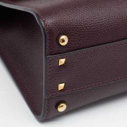 Pre Owned Valentino Burgundy Leather Small VSLING Top Handle Bag