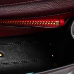 Pre Owned Valentino Burgundy Leather Small VSLING Top Handle Bag