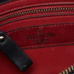 Pre Owned Valentino Black Quilted Leather Rockstud Spike Belt Bag