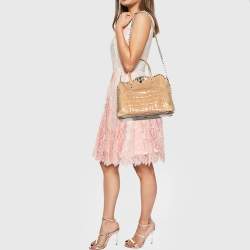 Valentino Beige Crocodile Leather Rockstud Tote