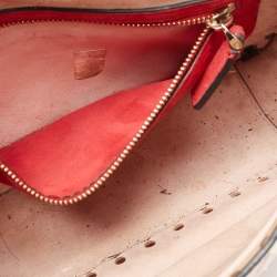 Pre Owned Valentino Pink Quilted Crinkled Leather Medium Rockstud Spike Top Handle Bag