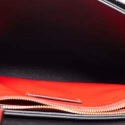Pre Owned Valentino Black/Red Leather VRing Flap Shoulder Bag