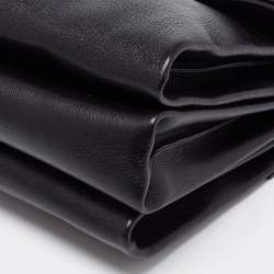 Pre Owned Valentino Black/Red Leather VRing Flap Shoulder Bag