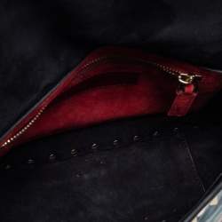 Pre Owned Valentino Black Quilted Leather Medium Butterfly Rockstud Spike Top Handle Bag