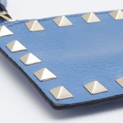مملوكة مسبقًا Valentino Blue Leather Rockstud Coin Purse