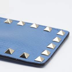 مملوكة مسبقًا Valentino Blue Leather Rockstud Coin Purse