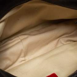 Pre Owned Valentino Black Leather And Silk Flower Embellishment Shoulder Bag