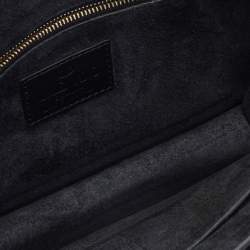 مملوكة مسبقًا حقيبة كتف فالنتينو جلد أسود مزخرف مرصع قفل غلام بسلسلة